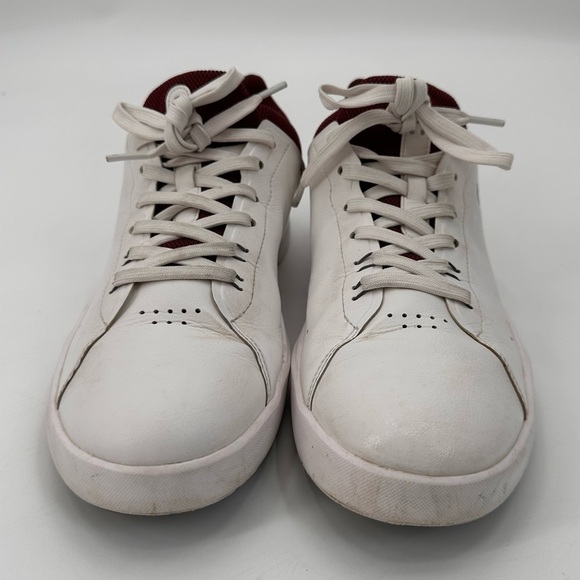 On Running White and Burgundy Athletic Shoes - Picture 3 of 7